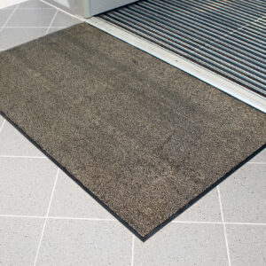 Beige Microfibre Washable Doormat outside entry to doors