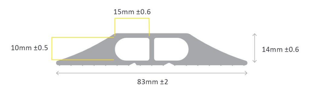 Diagram showing lengths of Data 1 cable protector